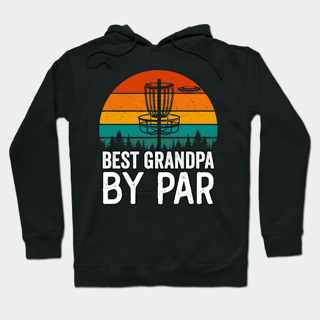 Best Grandpa By Par Funny Disc Golf Player Vintage Hoodie by Visual Vibes